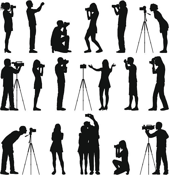 Highly detailed silhouettes of photographers.