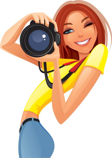 Illustration of woman with a camera.